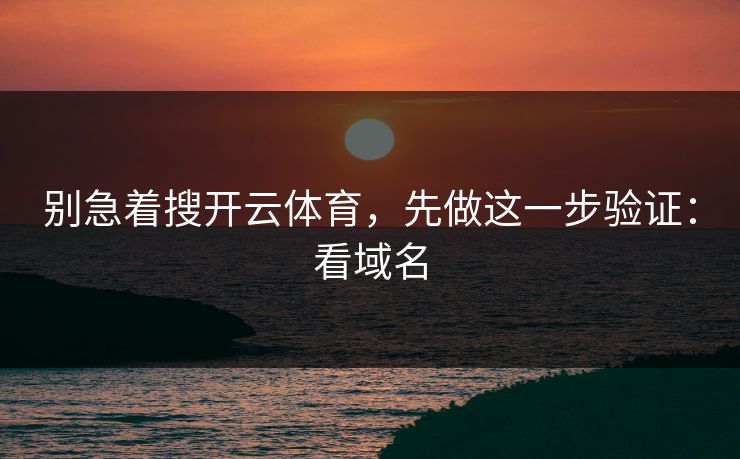 别急着搜开云体育，先做这一步验证：看域名
