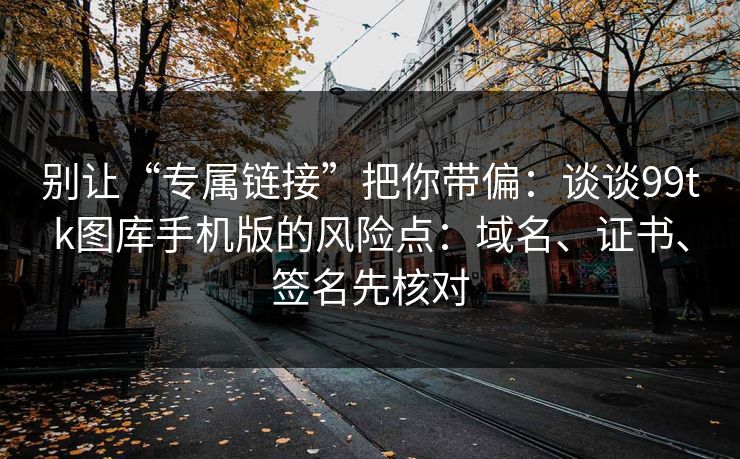 别让“专属链接”把你带偏：谈谈99tk图库手机版的风险点：域名、证书、签名先核对