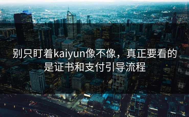 别只盯着kaiyun像不像，真正要看的是证书和支付引导流程