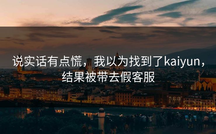 说实话有点慌，我以为找到了kaiyun，结果被带去假客服
